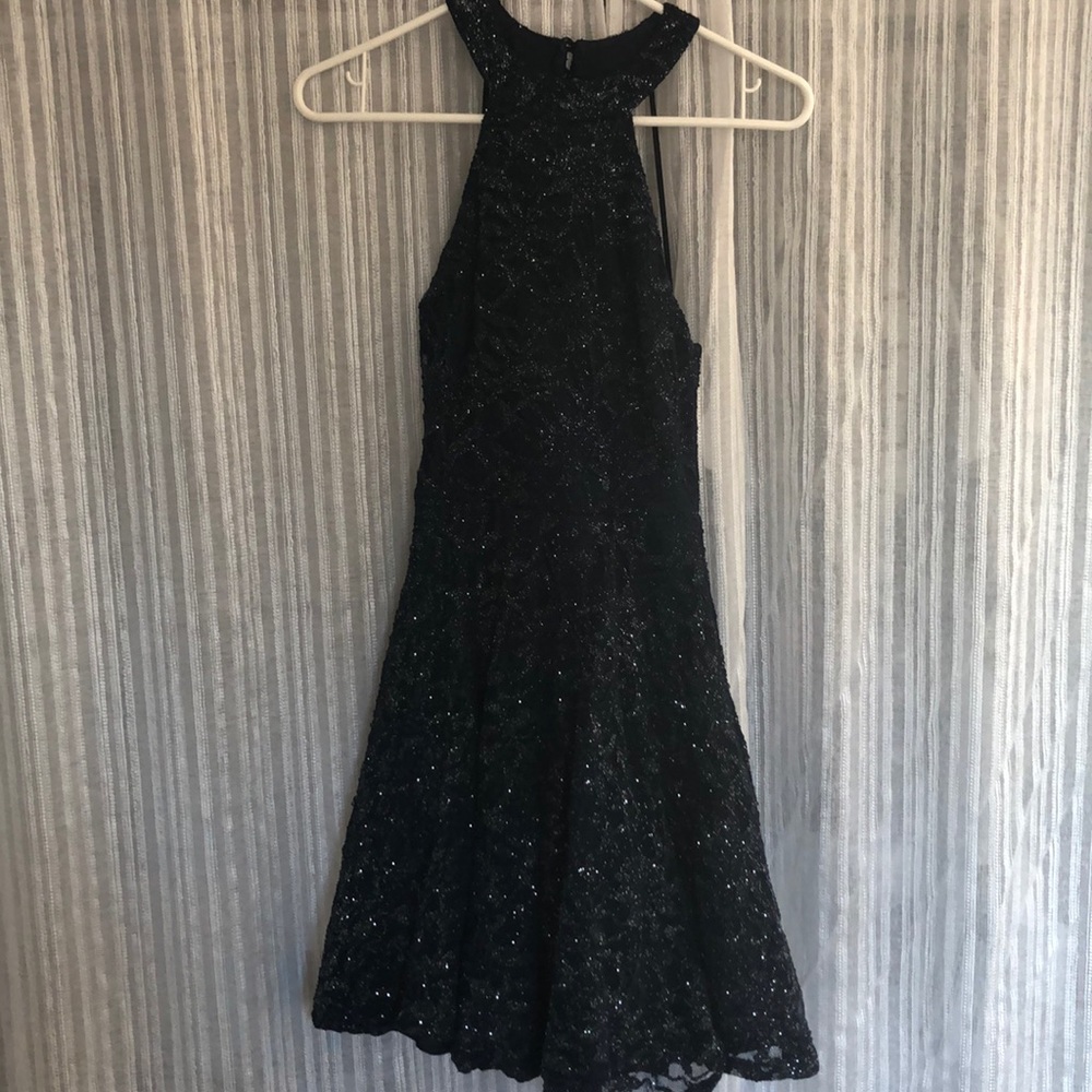 Navy blue backless formal dress